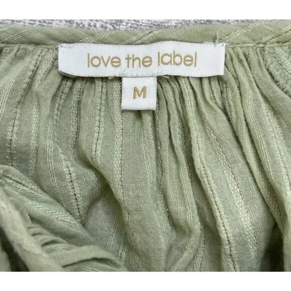 Love The Label Anthro Ruffled Full Sleeve Top Blouse M Green Fairy Romantic - Picture 4 of 9